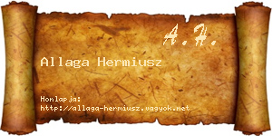 Allaga Hermiusz névjegykártya
